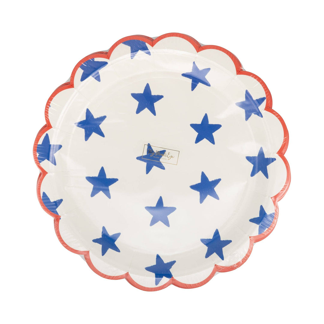 Blue Stars Scalloped Plates – 9", view 4
