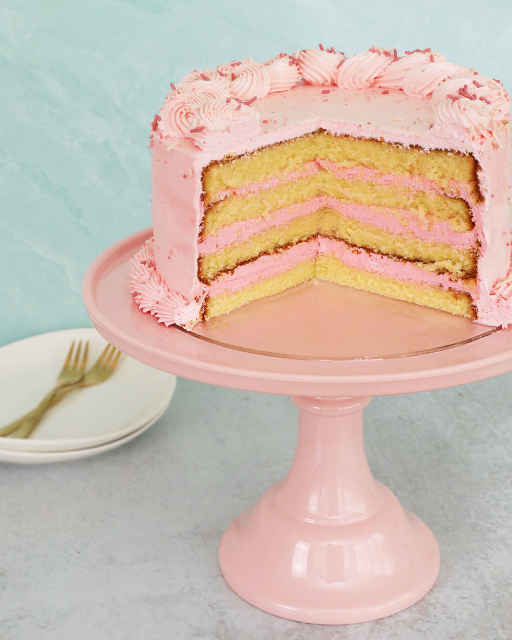 Peony Pink Melamine Cake Stand – Large 11.5", view 2