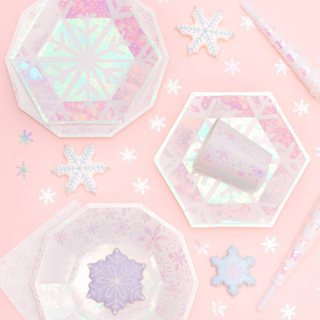 Frosted Snowflake Dessert Plates, view 3