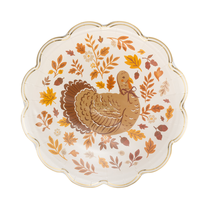 Turkey Foliage Thanksgiving Plates, view 3