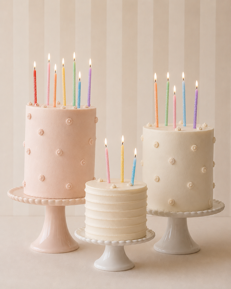 Rainbow Multicolor Candles with Iridescent Glitter, view 5