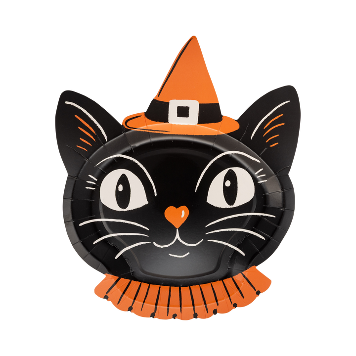Vintage Witchy Cat Shaped Plates