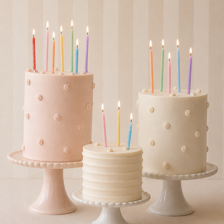 Rainbow Multicolor Candles with Iridescent Glitter, view 2