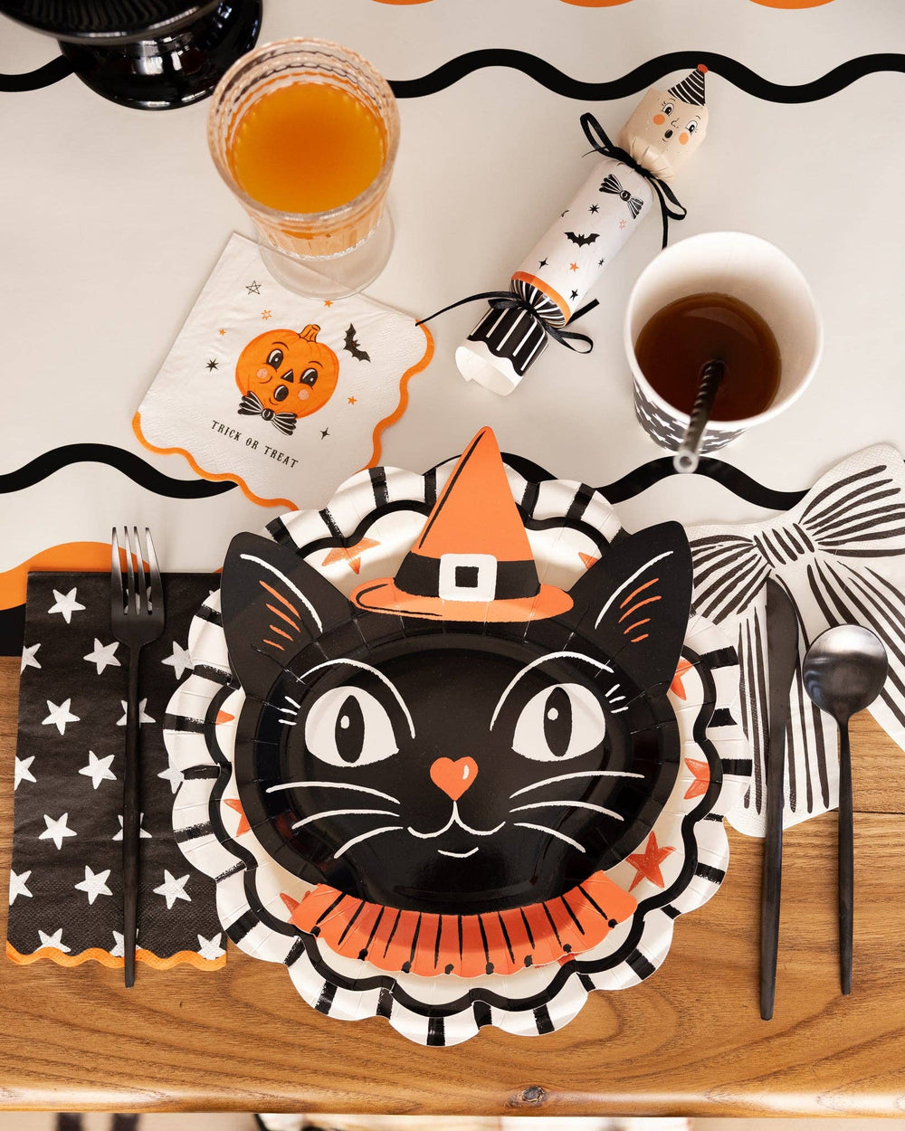 Vintage Witchy Cat Shaped Plates, view 2