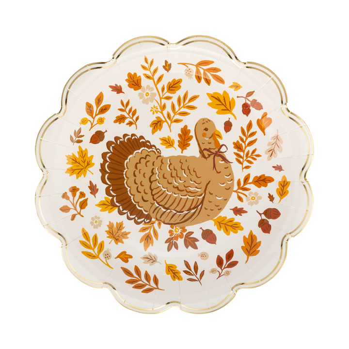 Turkey Foliage Thanksgiving Plates