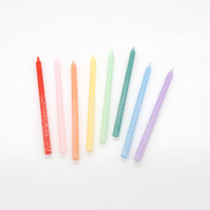 Rainbow Multicolor Candles with Iridescent Glitter, view 3