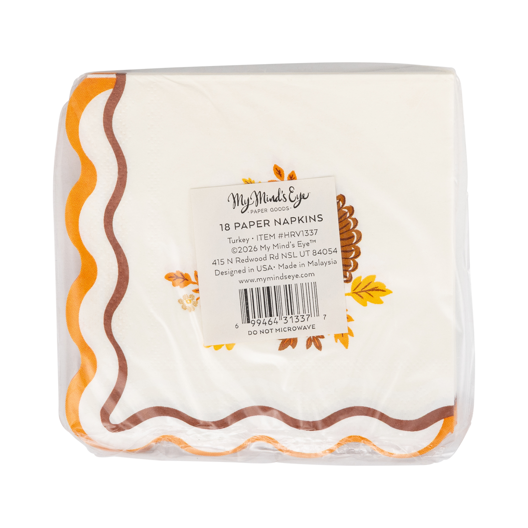 Harvest Turkey Cocktail Napkins, view 4