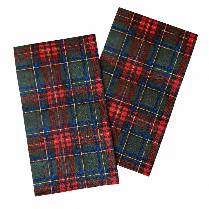 Heritage Tartan plaid paper guest napkins for a Christmas dinner table