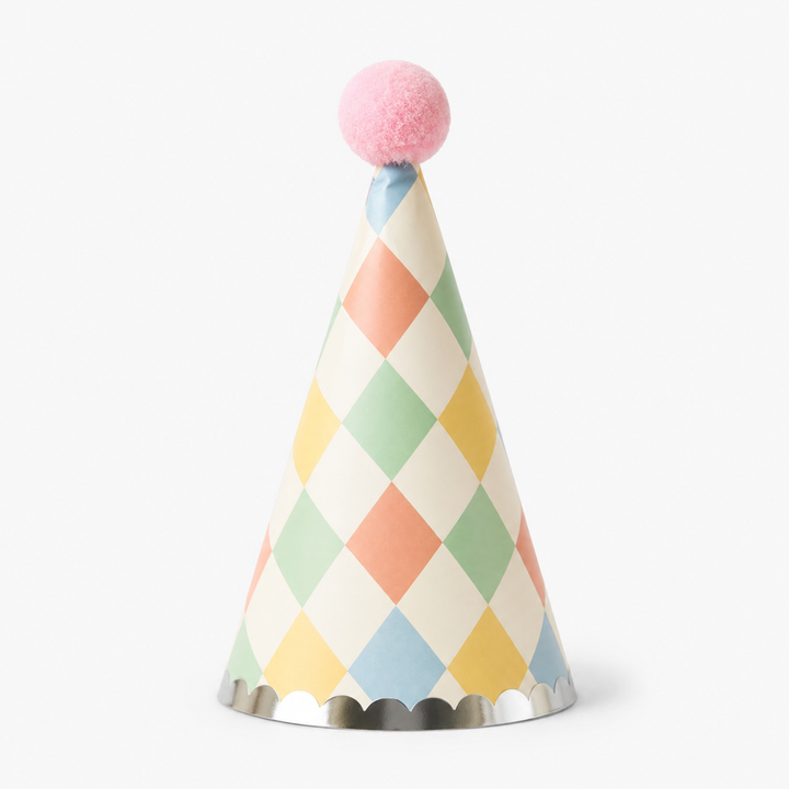 Colorful Harlequin Birthday Party Hats