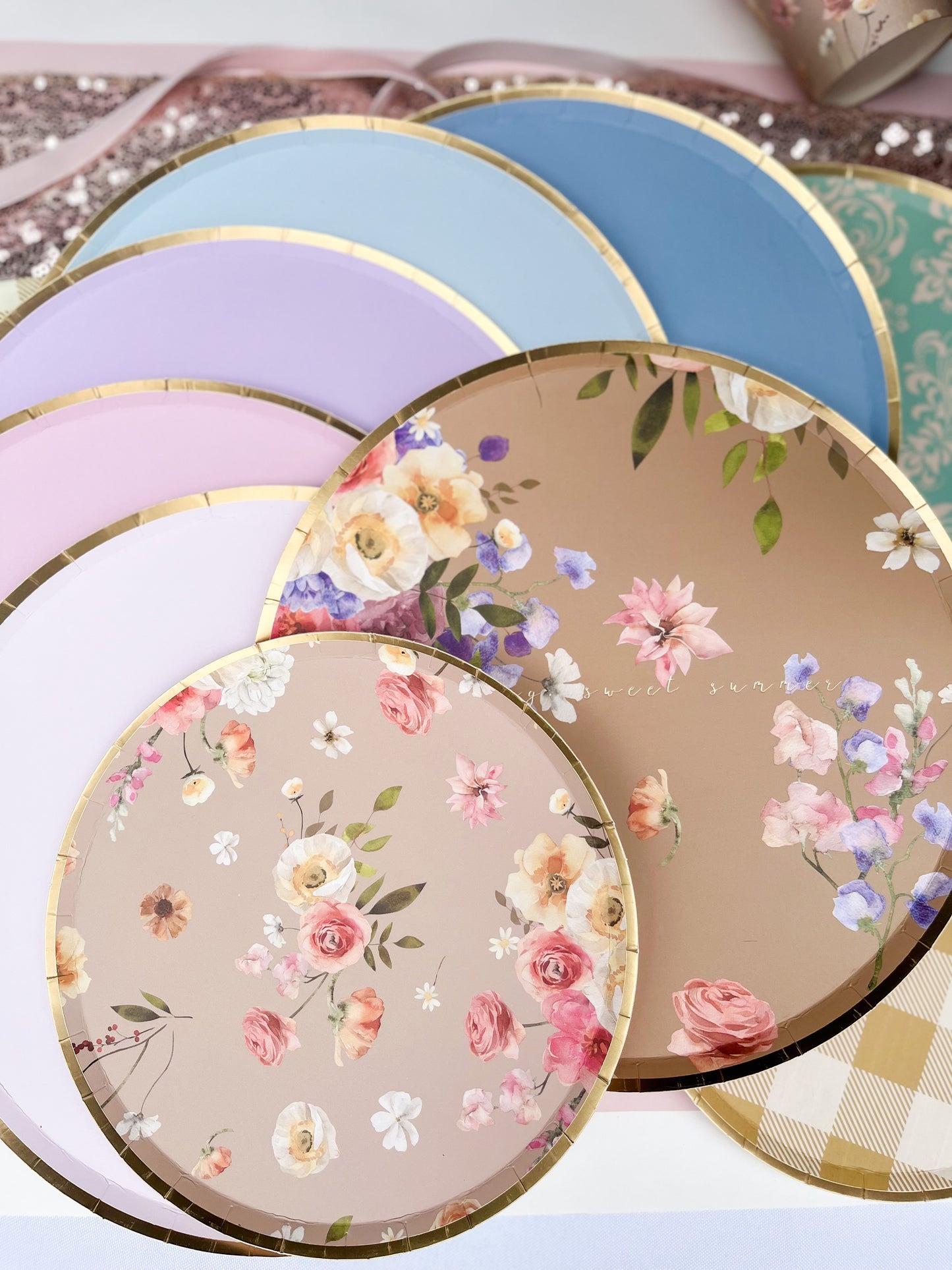 Floral Beige Plate, Small