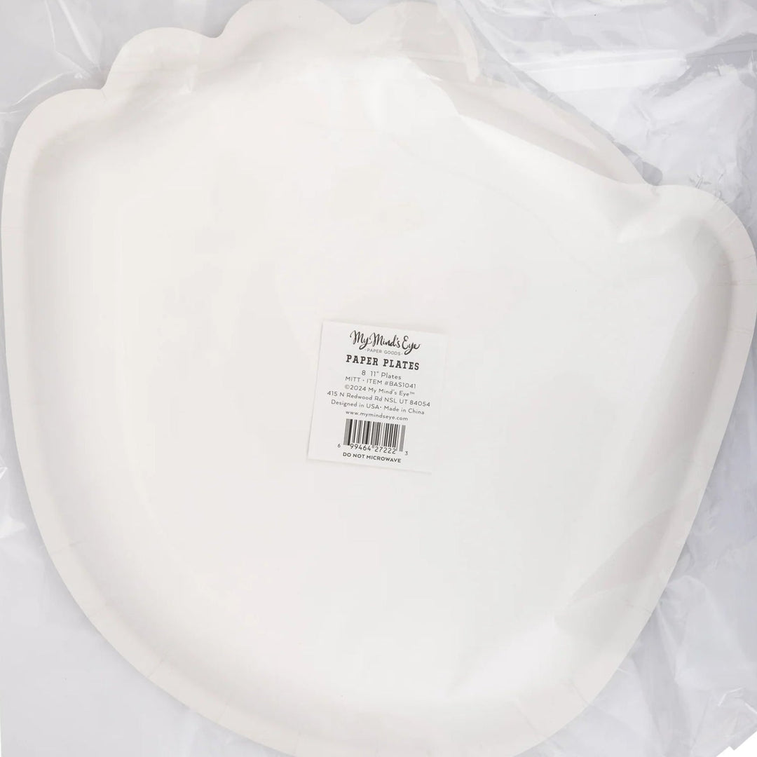 Baseball Mitt Shaped Paper Plates – 11" Game Day Party Plates with Gold Foil (8ct) - Josi James - Die Cut Plate