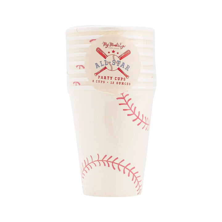 Baseball Paper Cups – 12oz Party Cups for Baseball Birthday or Sports Themed Party (8ct) - Josi James - Cups