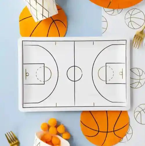 Basketball Shaped Napkins – 5" Round Sports Party Napkins for Kids’ Birthdays & Game Day (24ct) - Josi James - Die Cut Napkin