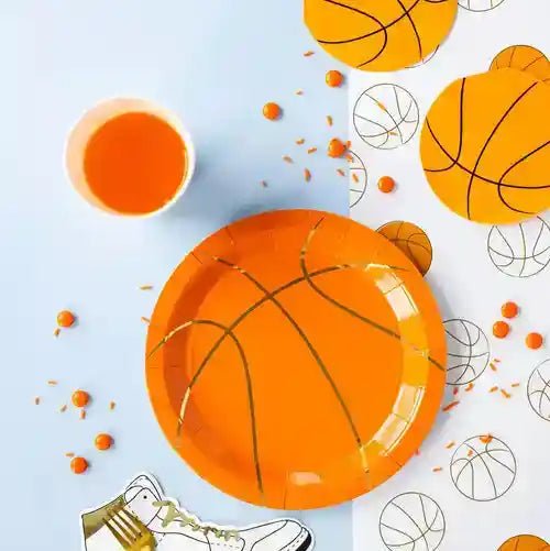 Basketball Shaped Napkins – 5" Round Sports Party Napkins for Kids’ Birthdays & Game Day (24ct) - Josi James - Die Cut Napkin