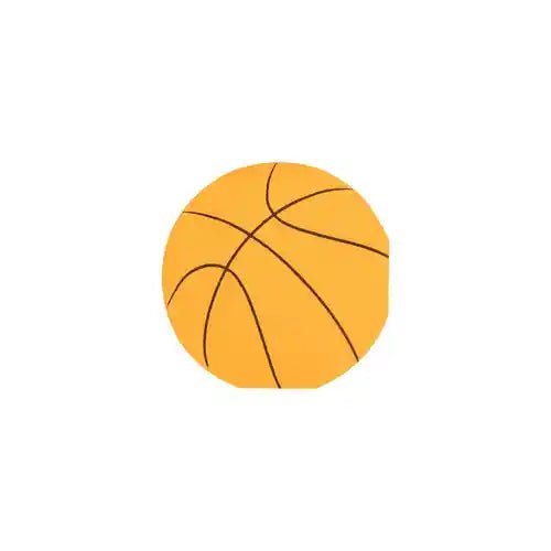 Basketball Shaped Napkins – 5" Round Sports Party Napkins for Kids’ Birthdays & Game Day (24ct) - Josi James - Die Cut Napkin