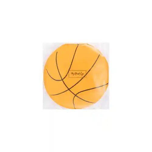 Basketball Shaped Napkins – 5" Round Sports Party Napkins for Kids’ Birthdays & Game Day (24ct) - Josi James - Die Cut Napkin