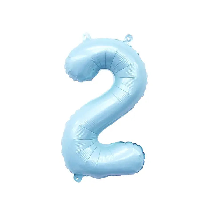 Pastel Blue Mylar Number Balloon 32" (1-3), view 2