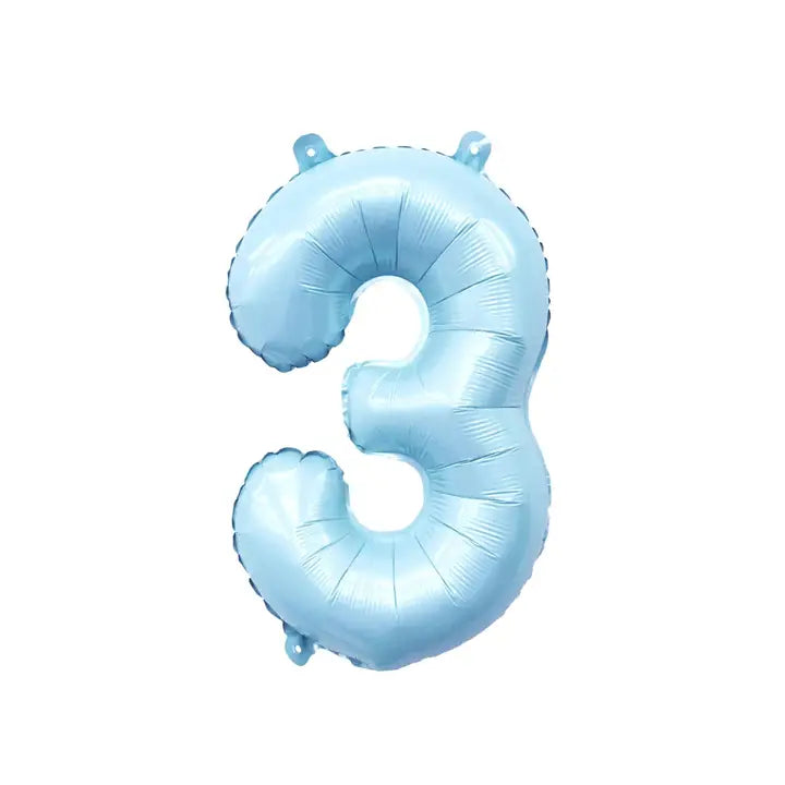 Pastel Blue Mylar Number Balloon 32" (1-3), view 3