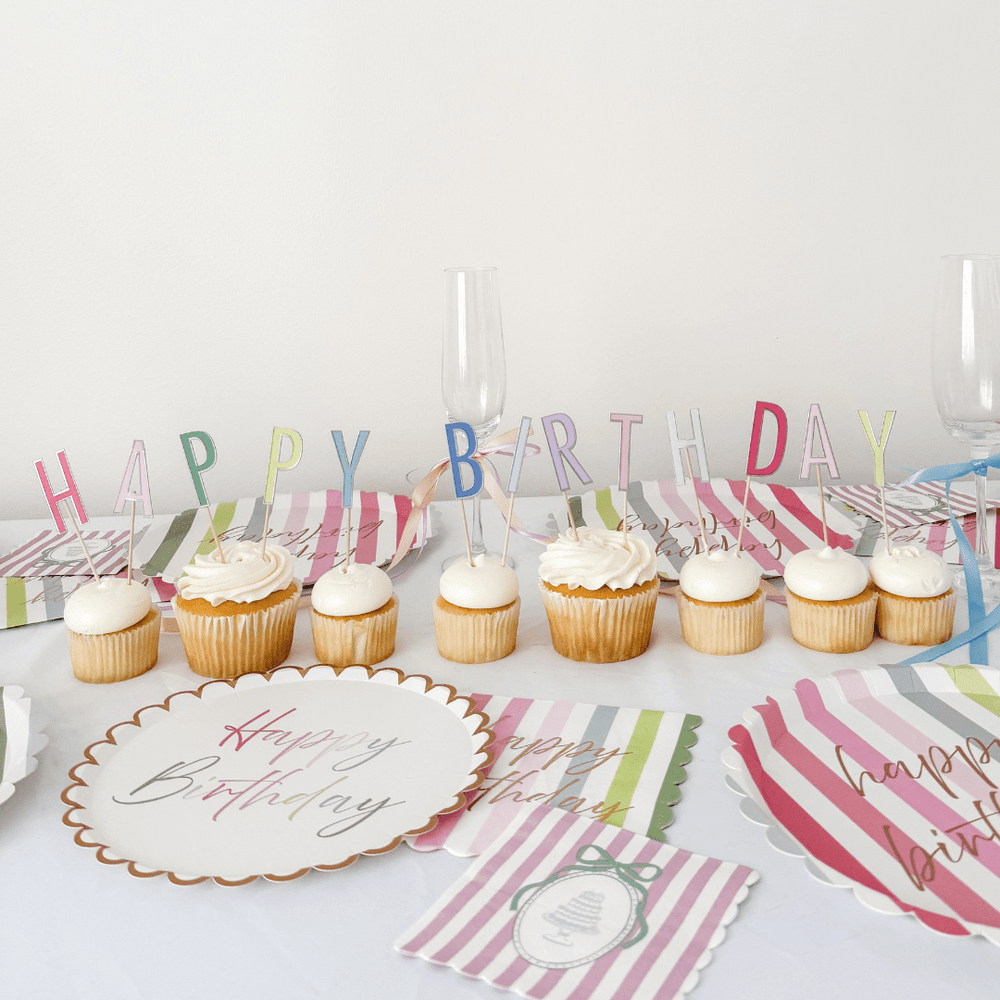 Bright Happy Birthday Cupcake Toppers, 13pcs - Josi James - Cupcake Toppers