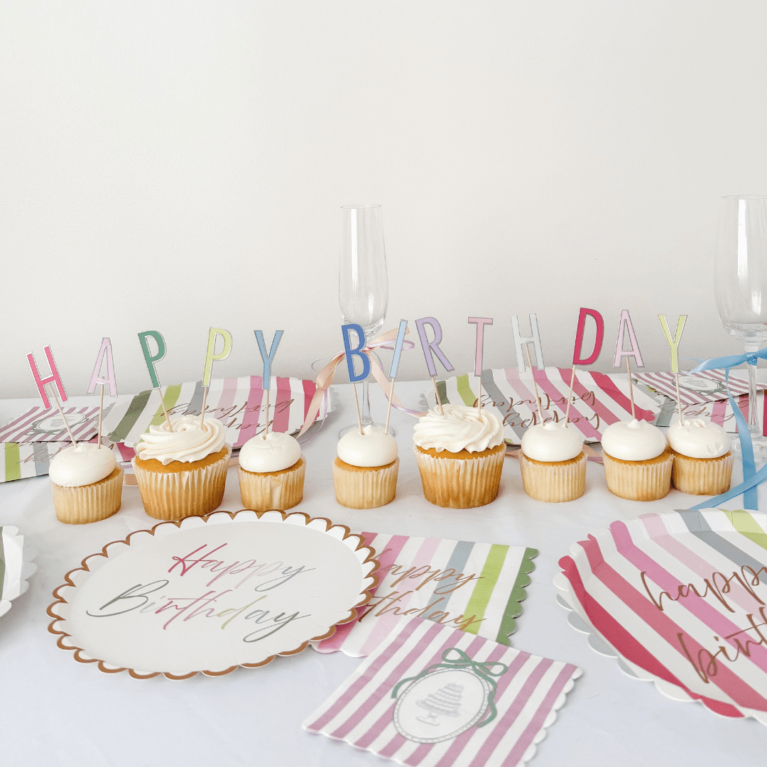 Bright Happy Birthday Cupcake Toppers, 13pcs - Josi James - Cupcake Toppers