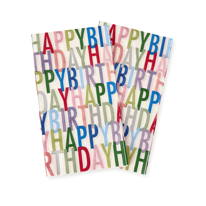 Bright Happy Birthday Guest Napkin, 24pcs - Josi James - Tall Napkins