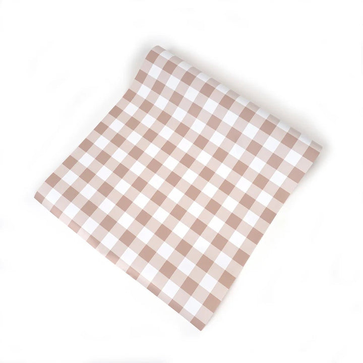Brown Gingham Table Runner – 18" x 120" Disposable Paper Table Runner - Josi James - Table Runner