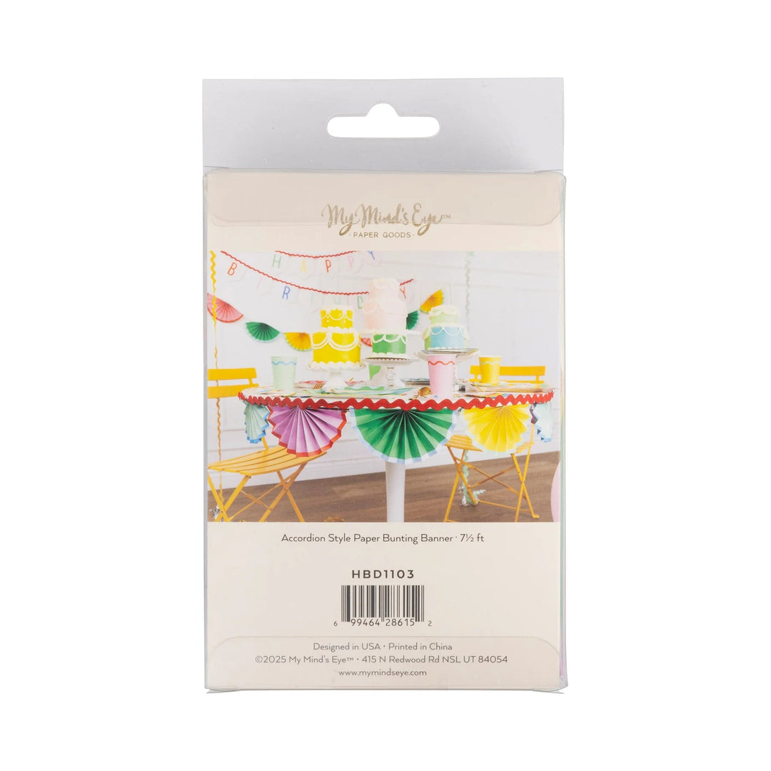 Bunting Banner – Accordion Style Party Garland (7ft) - Josi James - Banners