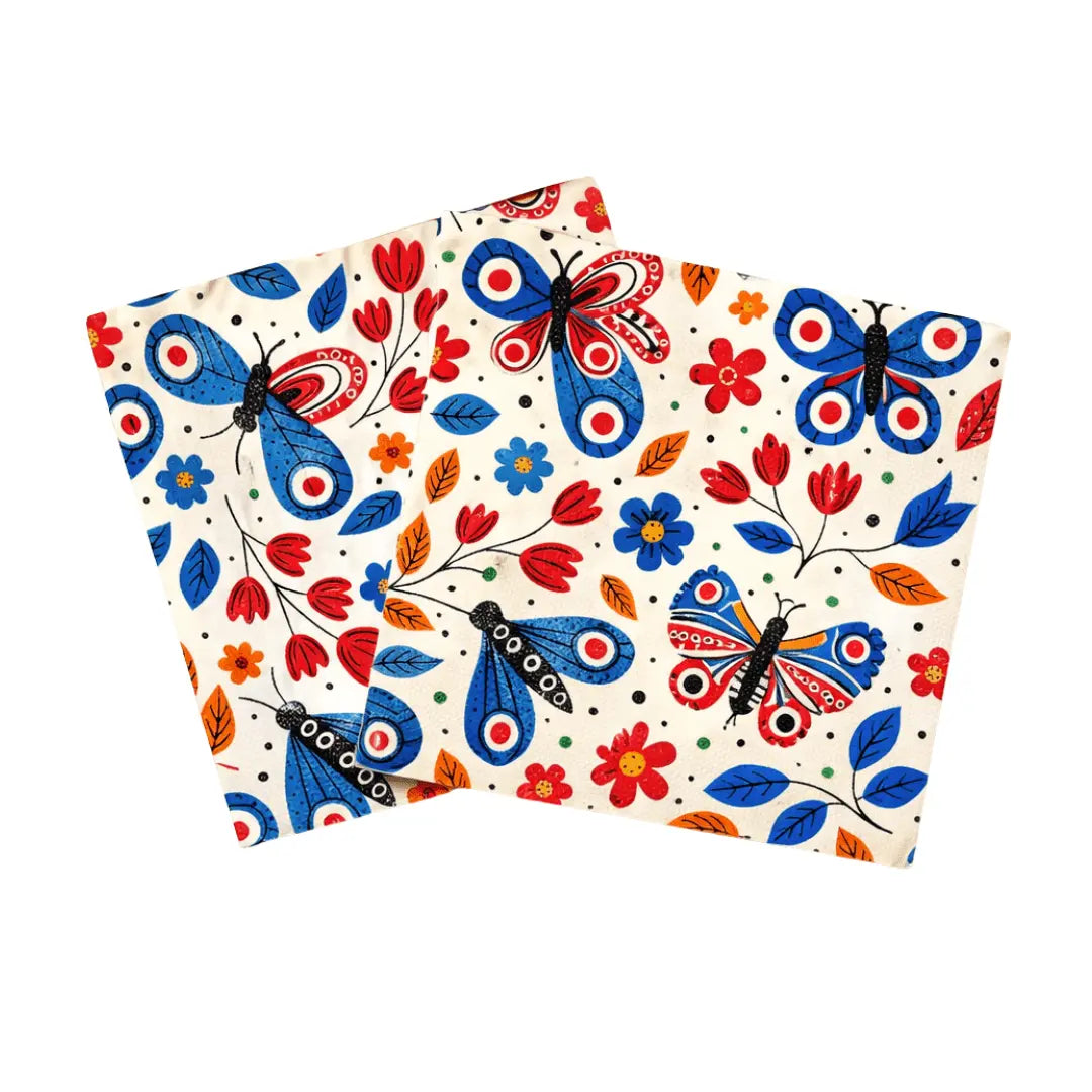 Butterfly Large Disposable Paper Napkins (16pcs) - Josi James - Large Napkins