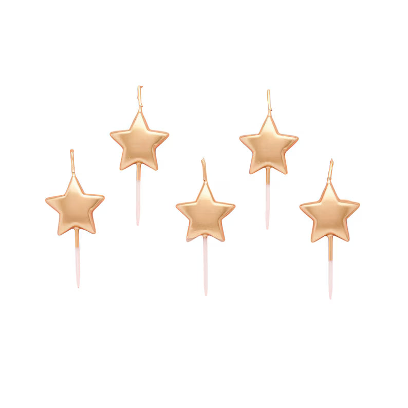 Gold Metallic Star Candles