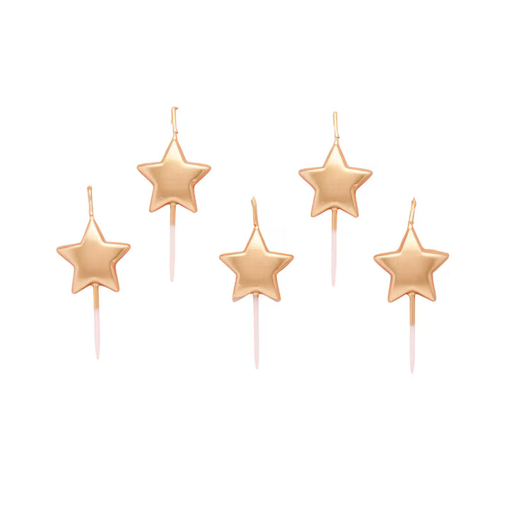 Gold Metallic Star Candles