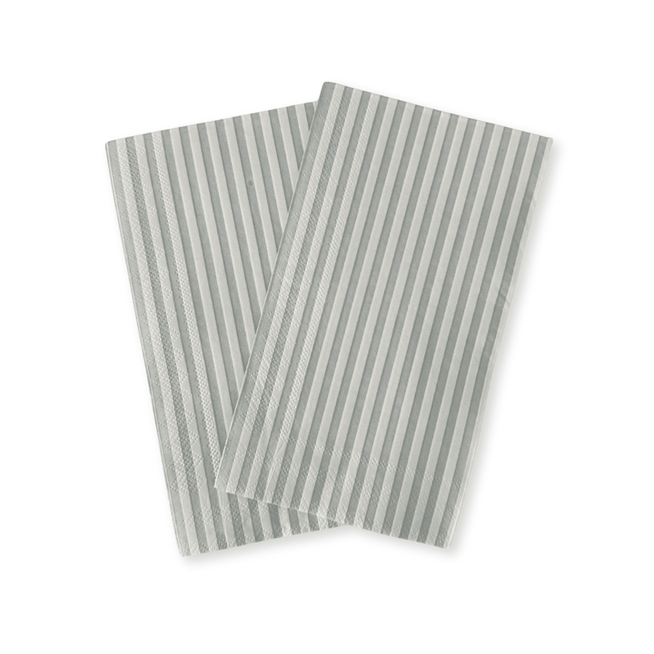 Candy Striped Sea Foam Blue & White Guest Napkins, 24pcs - Josi James - Tall Napkins