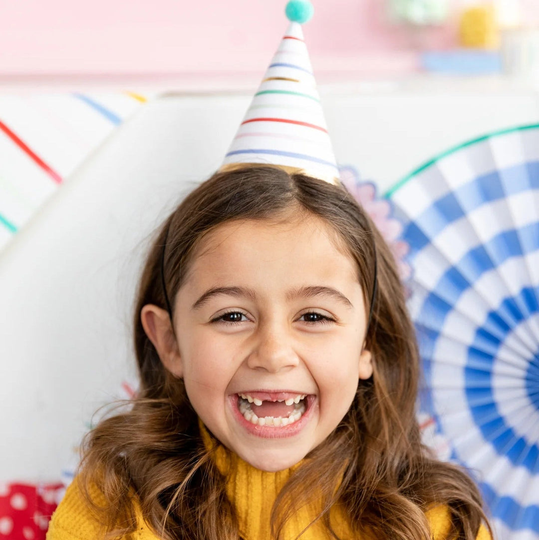 Colorful Party Hats with Gold Foil – Whimsical Birthday Hats for Kids & Adults (8ct) - Josi James - Party Hats
