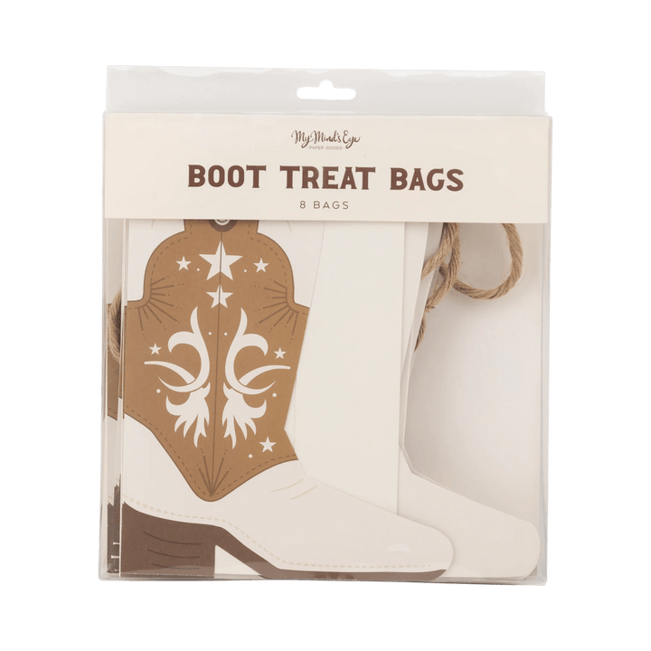 Cowboy Boot Party Treat Boxes – Western Favor Boxes with Rope Handle (Set of 8) - Josi James - Treat Boxes