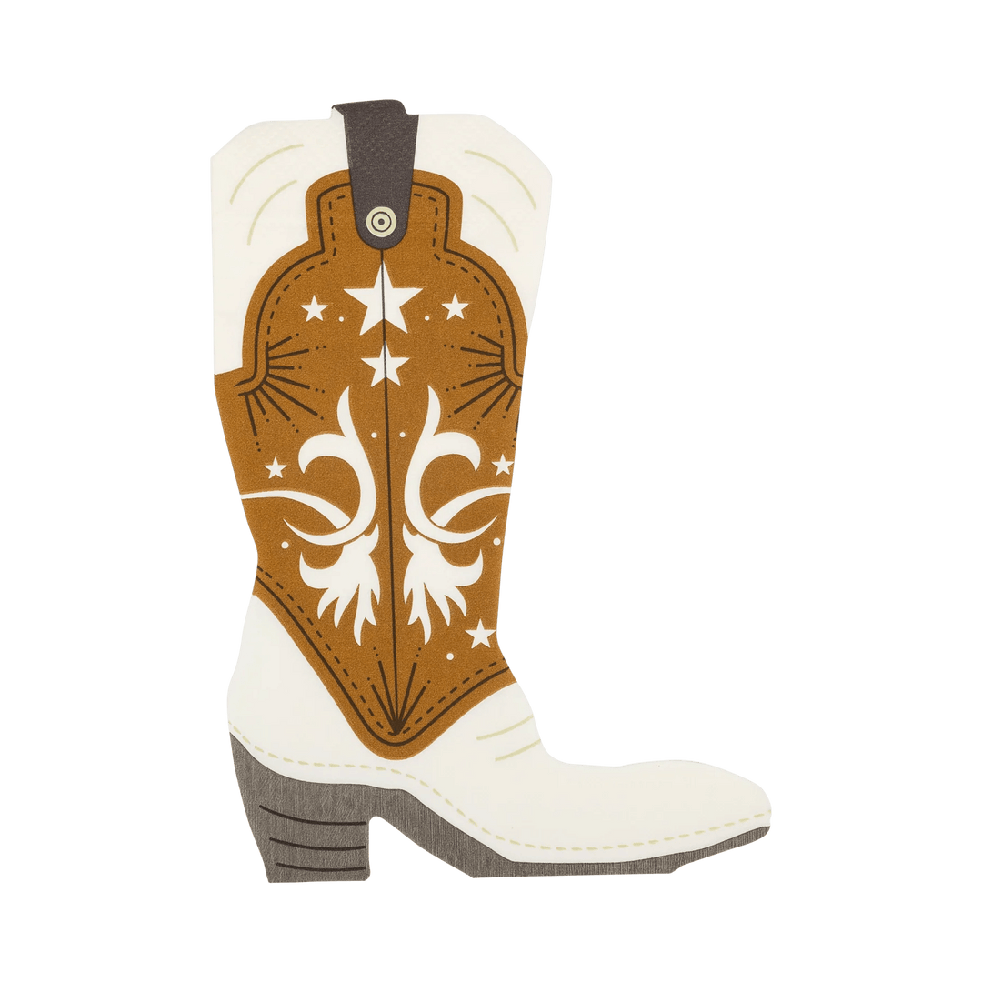 Cowboy Boot Shaped Paper Napkins – Western Party Napkins (24pcs) - Josi James - Die Cut Napkin