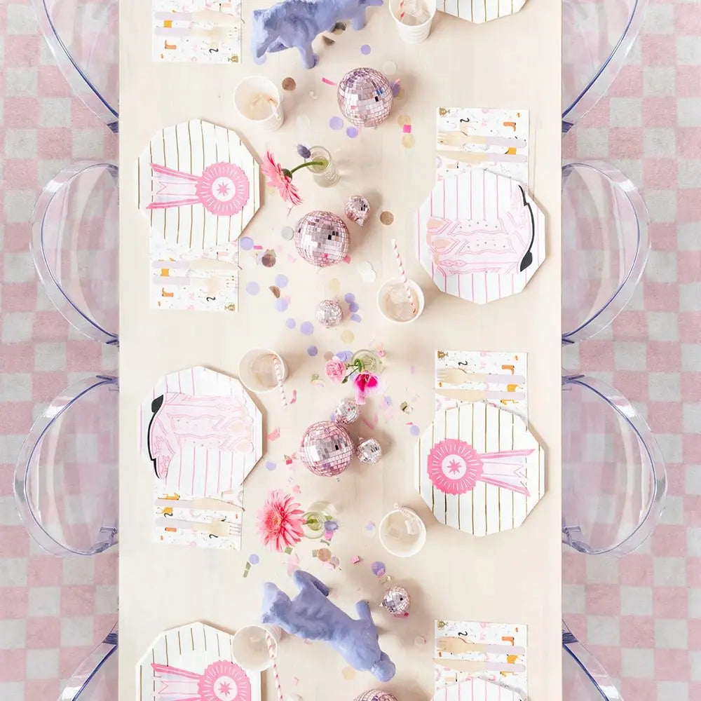 Equestrian Cowgirl Pink Patterned Lunch Napkins, view 2