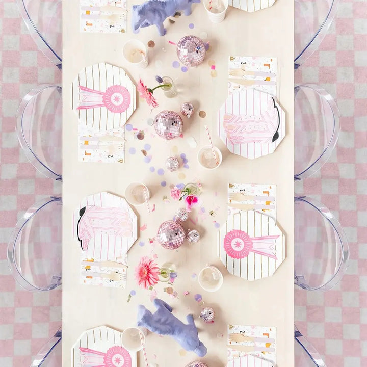 Equestrian Cowgirl Pink Patterned Lunch Napkins, view 2