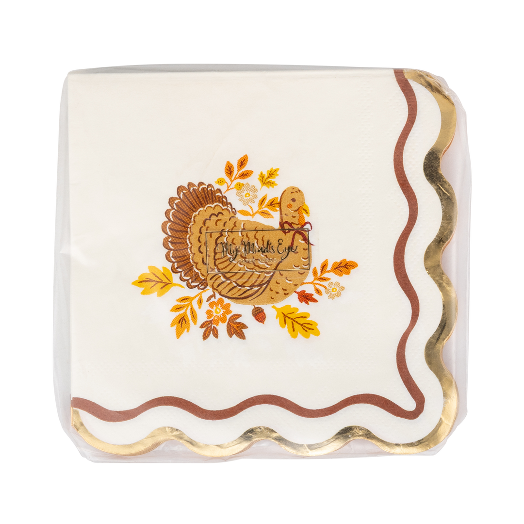 Harvest Turkey Cocktail Napkins, view 3