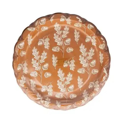 Fall Acorn Scalloped Paper Plates – 9" Round Autumn Party Plates (8ct) - Josi James - 9 Inch Plate