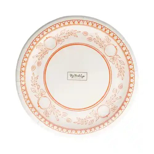 Falloween Pumpkin Dessert Plates – 8" Round Fall & Halloween Party Plates (8ct) - Josi James - 8 Inch Plate