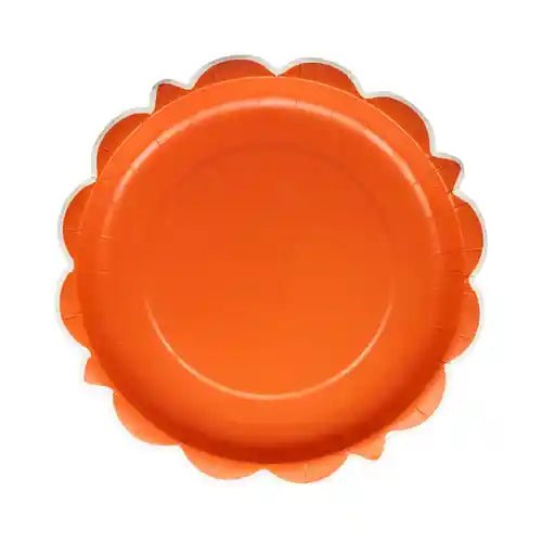 Falloween Rust Scalloped Round 10" Paper Plate - Josi James - 10 Inch Plate