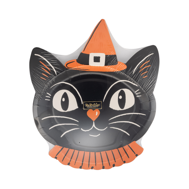 Vintage Witchy Cat Shaped Plates, view 3