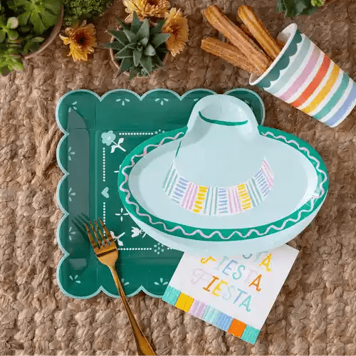 Fiesta Fringed Cocktail Napkins – 5" Colorful Party Napkins with Fringe Edges (24ct) - Josi James - Small Napkins