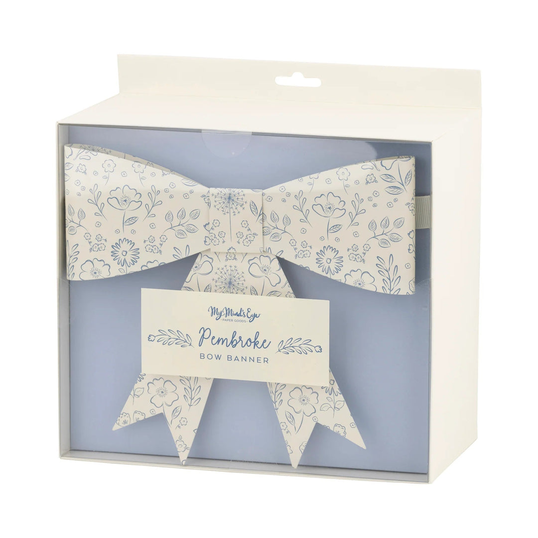 Floral Bow Paper Banner – 7ft Spring Baby Showers, Weddings & Garden Party Garland - Josi James - Banners