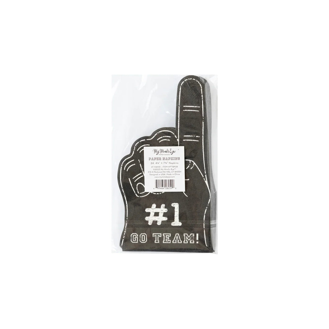 Foam Finger Shaped Napkins – 4" x 7.75" Football Party Napkins for Game Day & Tailgates (24ct) - Josi James - Die Cut Napkin