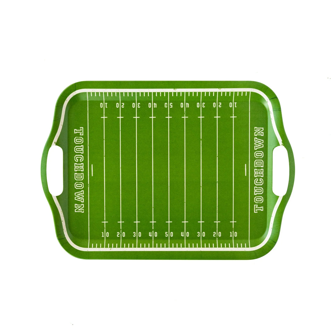 Football Field Bamboo Serving Tray – 16.5" x 11.5" Reusable Game Day Snack Platter - Josi James - Tray