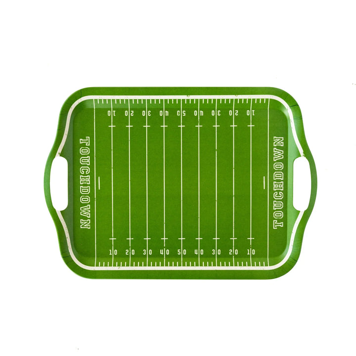 Football Field Bamboo Serving Tray – 16.5" x 11.5" Reusable Game Day Snack Platter - Josi James - Tray