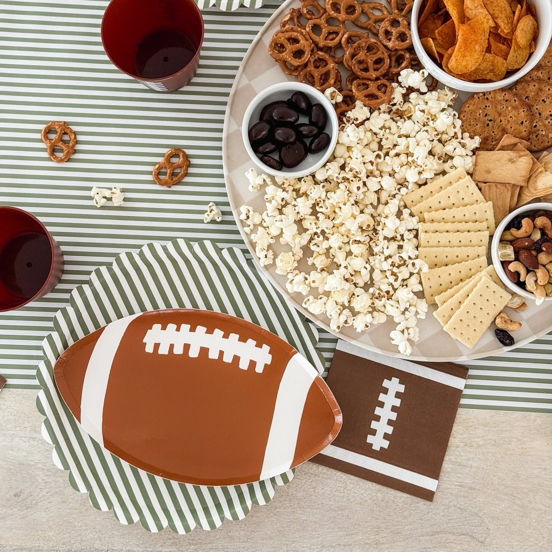 Football Tailgating Party Paper Plates (8pcs) - Josi James - Die Cut Plate