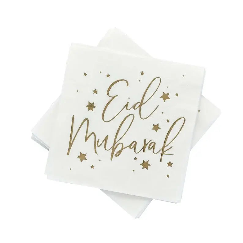 Gold Foiled Paper Napkins - Eid Mubarak