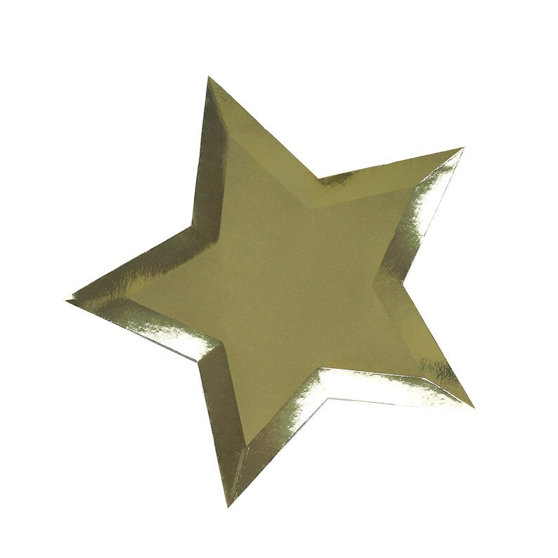 Gold Metallic Star Plates
