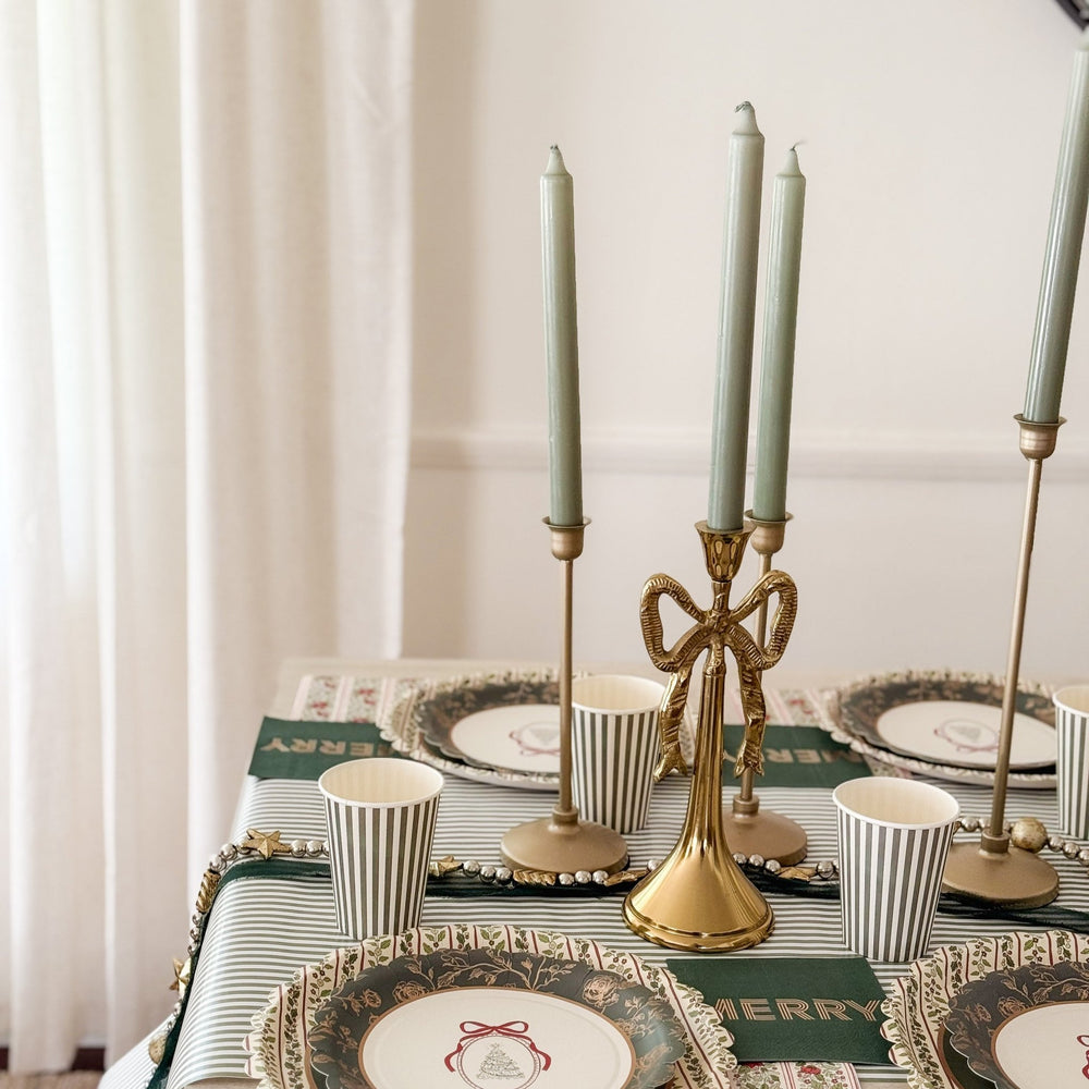 Green Striped Paper Table Runner – 19.5” x 150” | Disposable Party Table Décor - Josi James - Table Runner